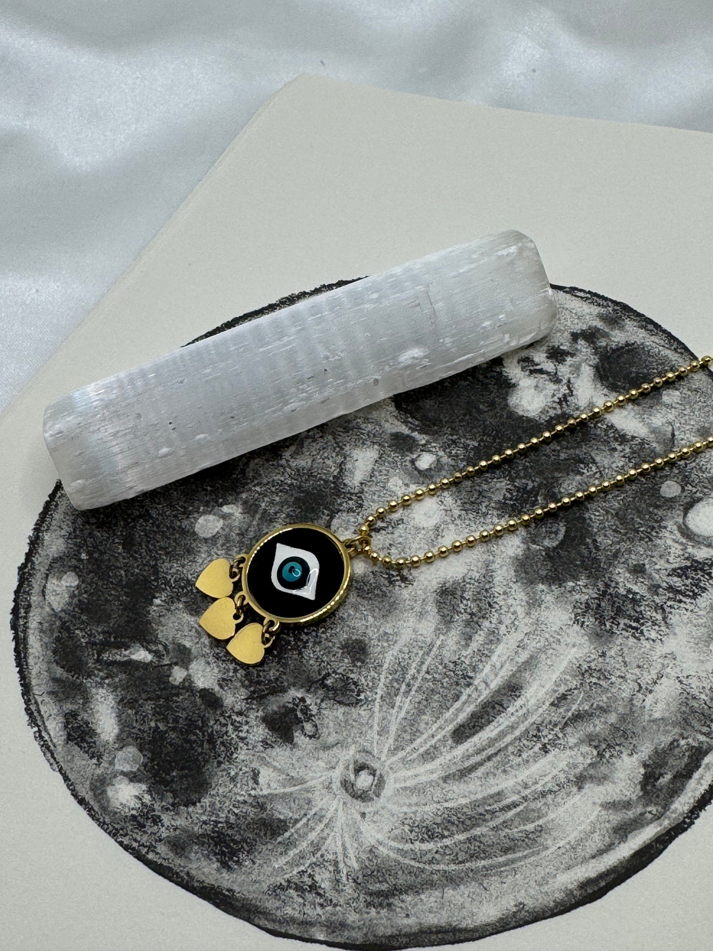 Evil Eye Heart Charm Necklace