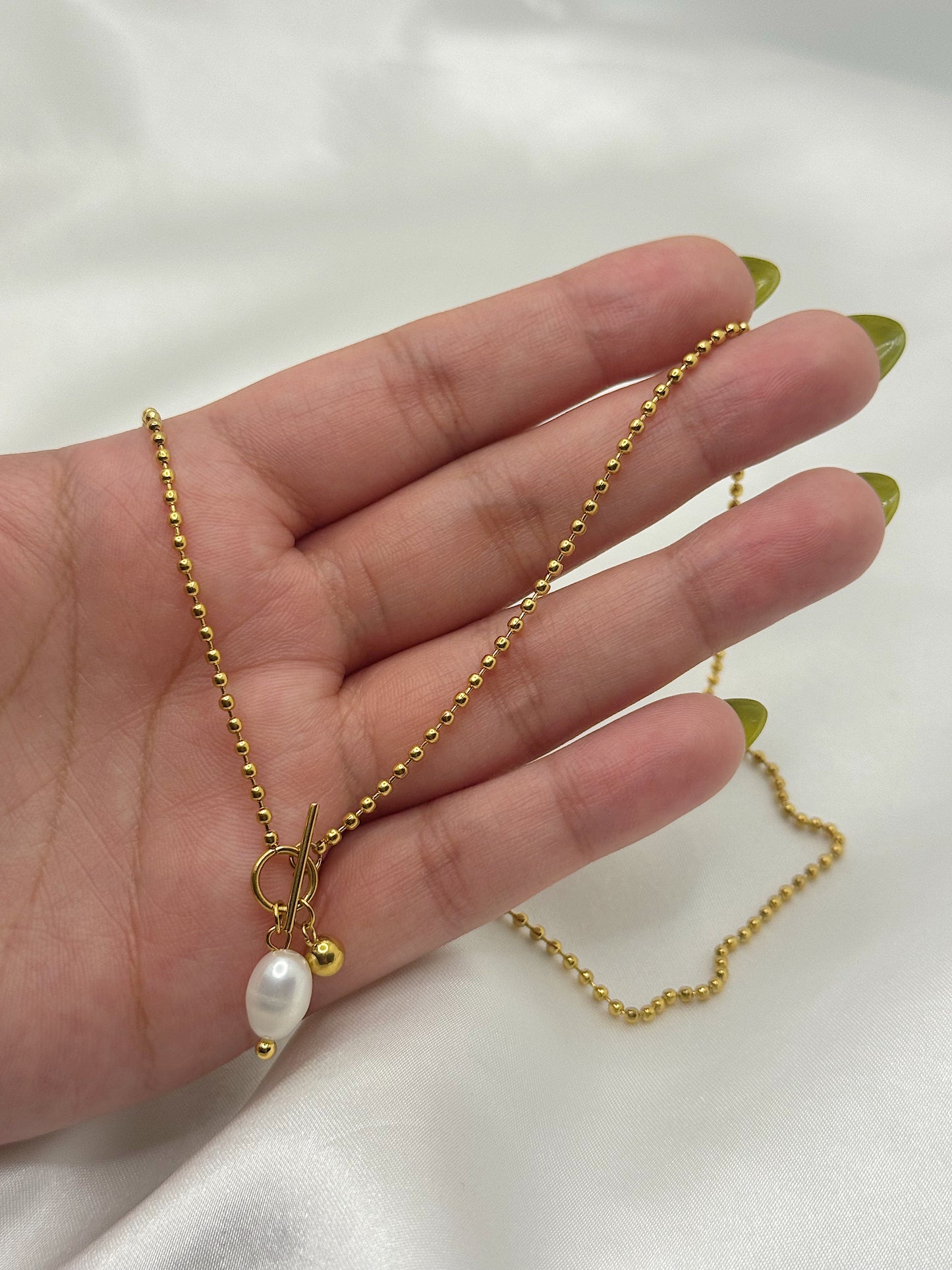 Pearl & Gold Charm Necklace
