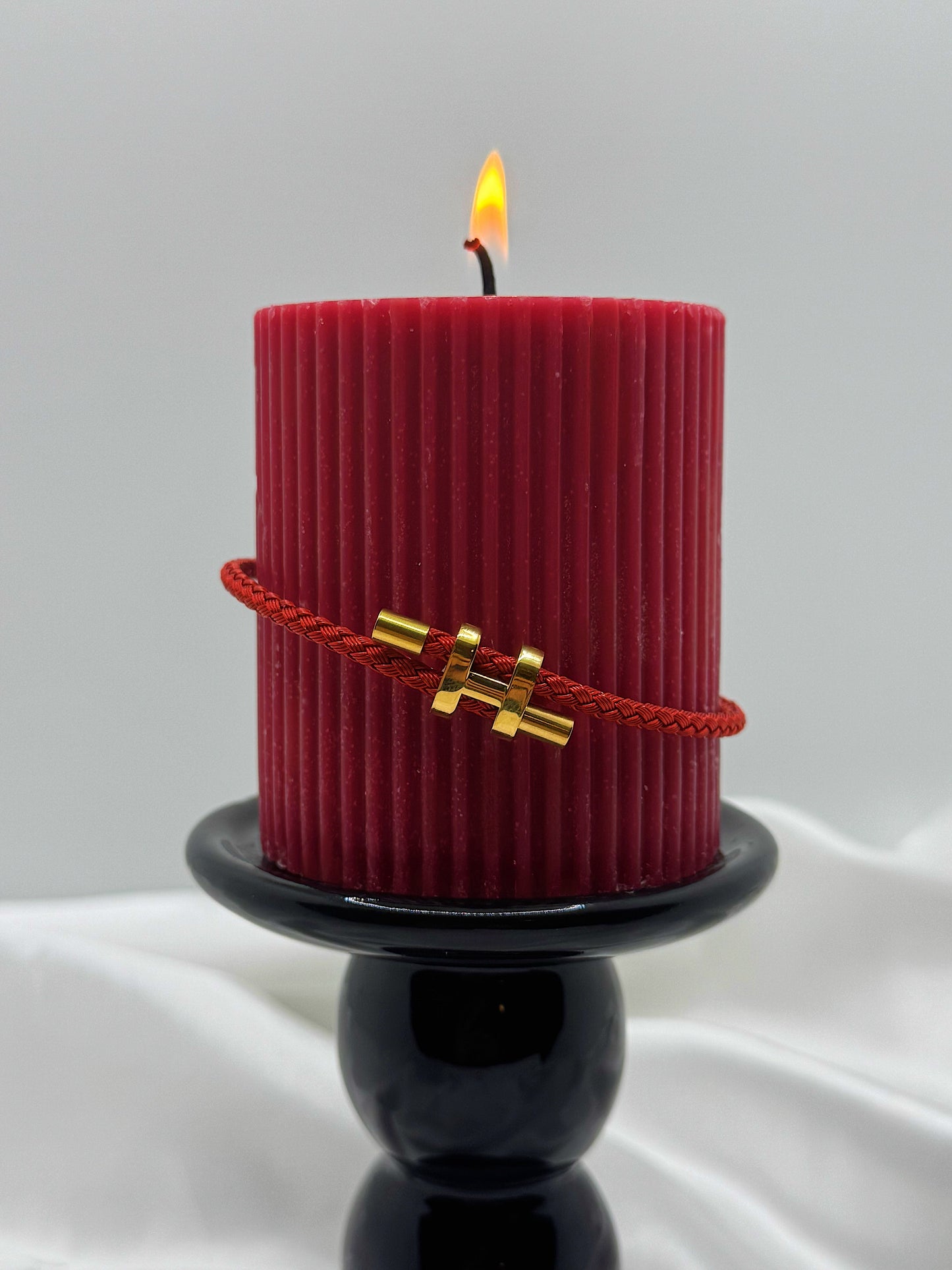 Red Cord & Gold Stainless Steel Bangle