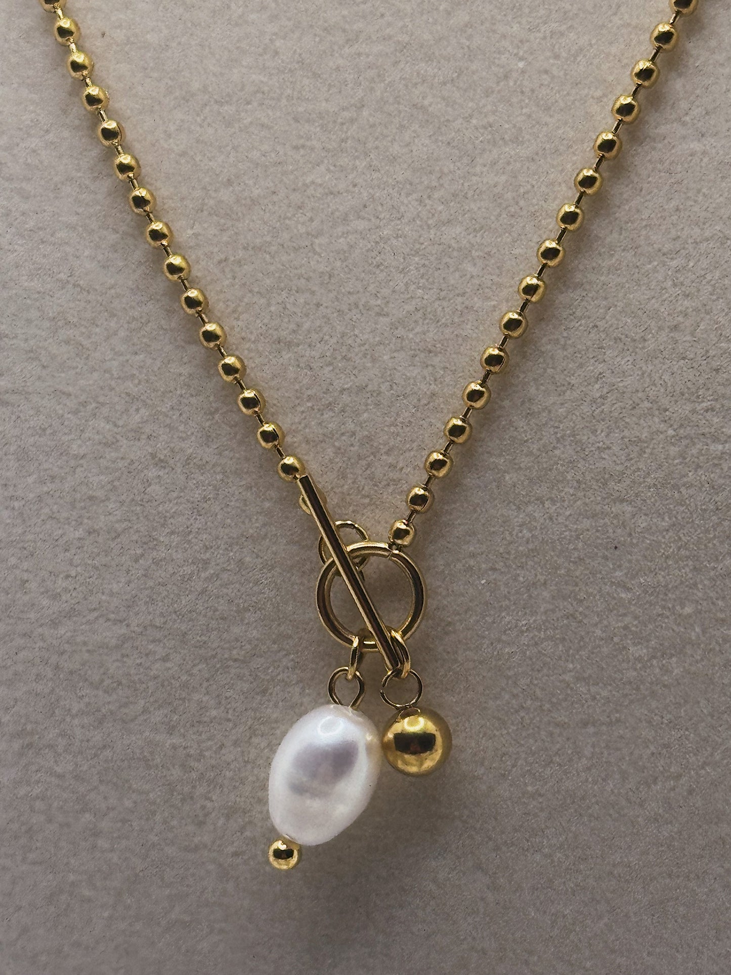 Pearl & Gold Charm Necklace