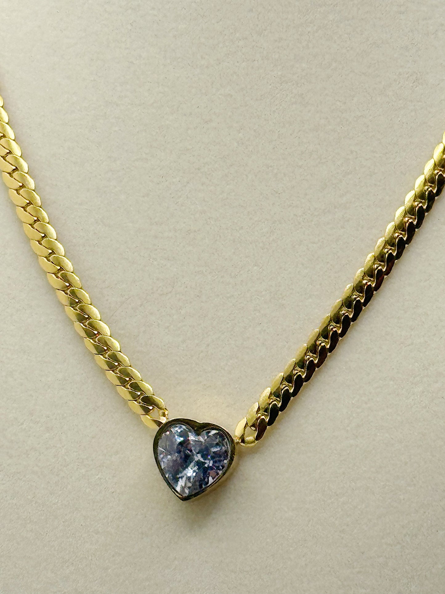 Heart-Cut Crystal Gold Necklace